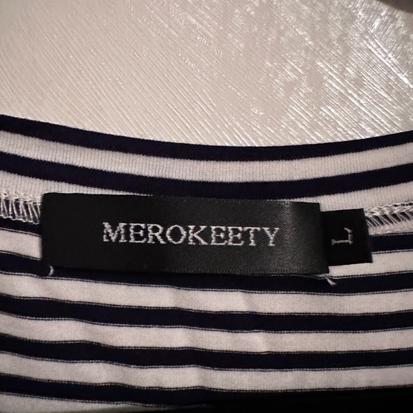 Merokeety Black and White Striped Dress - Picture 3 of 3